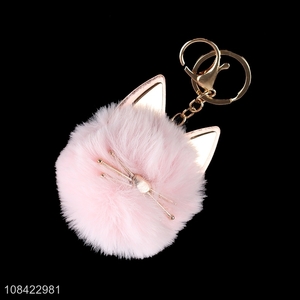 New arrival fur ball pompom <em>key</em> <em>chain</em> for women girls teens