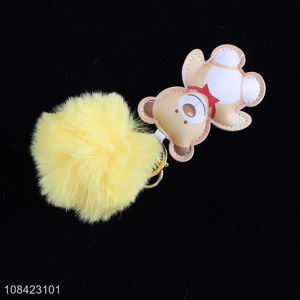 China imports lovely fluffy fur pompom <em>key</em> <em>chain</em> handbag pendant