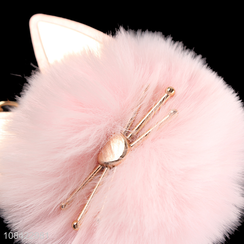 New arrival fur ball pompom key chain for women girls teens