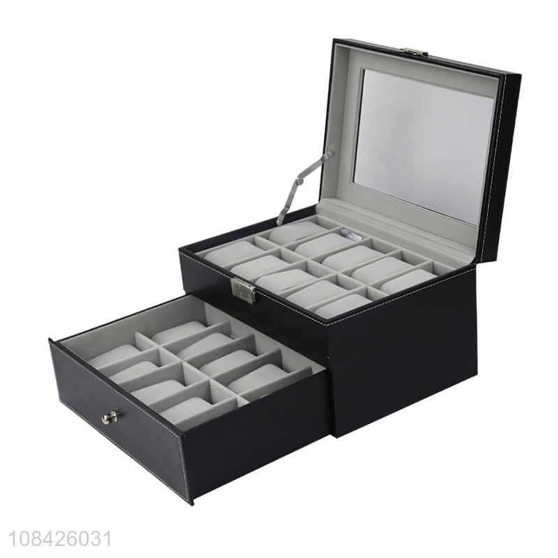 Factory direct sale pu leather 20-bit double-layer watch case