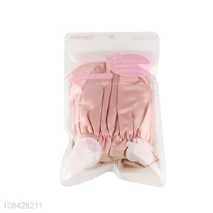 Good price ladies satin double-layer shower cap wholesale