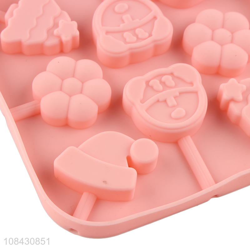 Hot selling easy-release silicone lollipop molds Christmas candy molds