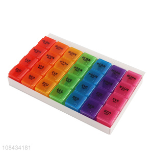 Factory direct sale color plastic pill box pill organizer