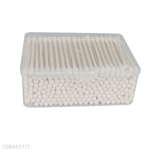 China supplier 200pcs pcs double tips strong wooden stick cotton swabs