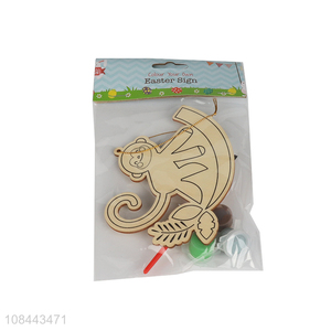 Yiwu market watercolor wood chip hangings <em>wooden</em> <em>craft</em>