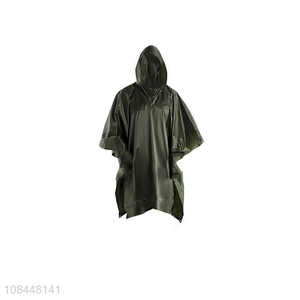 China supplier army green raincoat polyester poncho