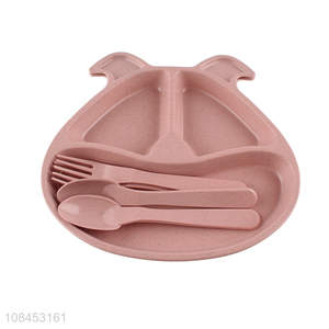 Hot selling biodegradable kids dinner plate wheat straw dinner plate