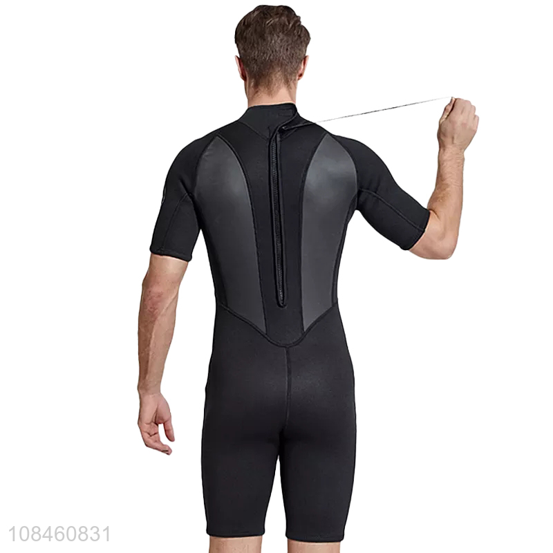 Hot selling 2mm men wetsuit short sleeve neoprene diving suit for winter