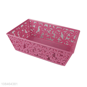 Factory price pink plastic large capacity storage basket