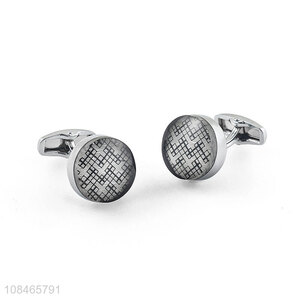 Cheap price round epoxy enamel metal cufflinks