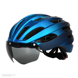 Hot selling lightweight adult cycling <em>helmet</em> with magnetic goggle & led back light