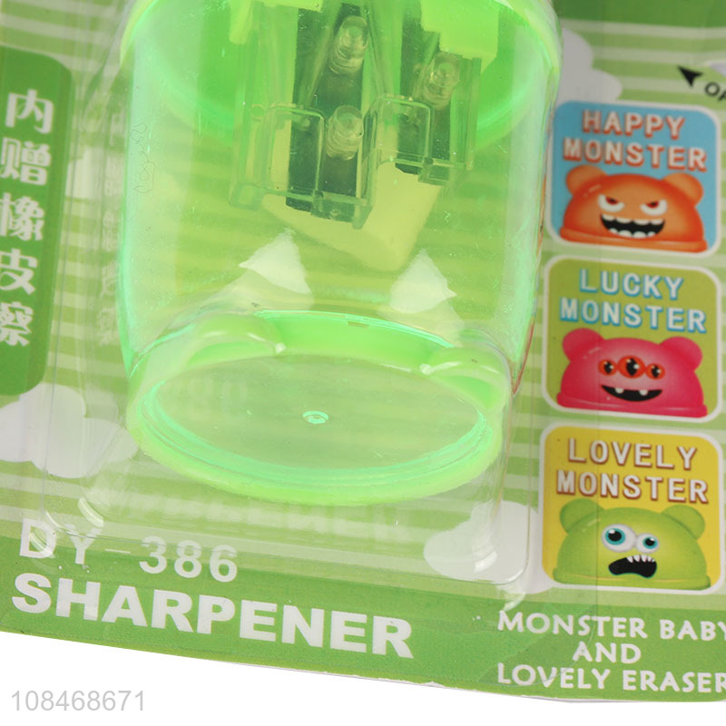 Hot selling cartoon plastic pencil sharpener for students