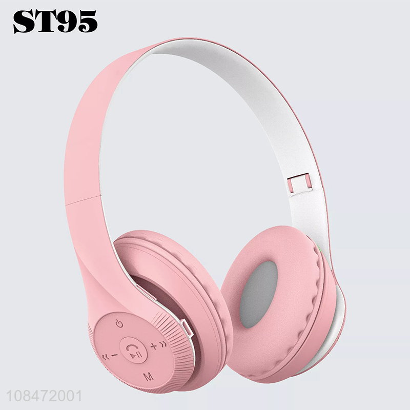 Wholesale 5.0 macaron color foldable wireless headset bluetooth music headphone