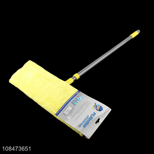 Wholesale wet and dry use telescopic flat <em>mop</em> with coral fleece <em>mop</em> head