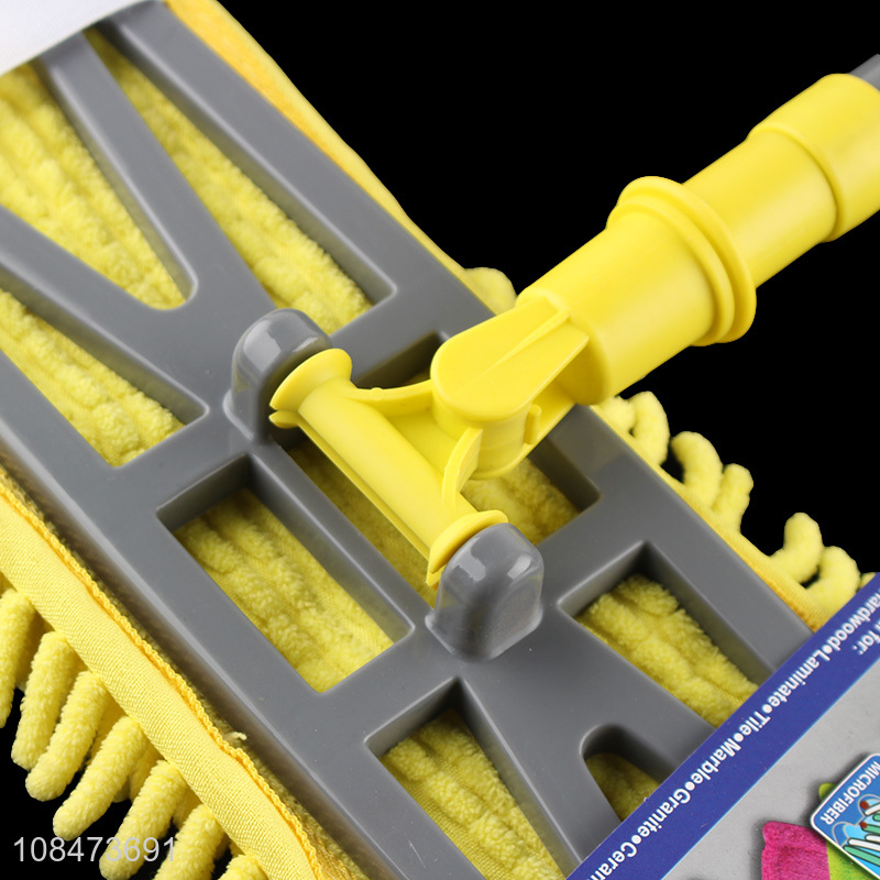 Wholesale 360 degree rotating chenille flat mop household cleaning supplies