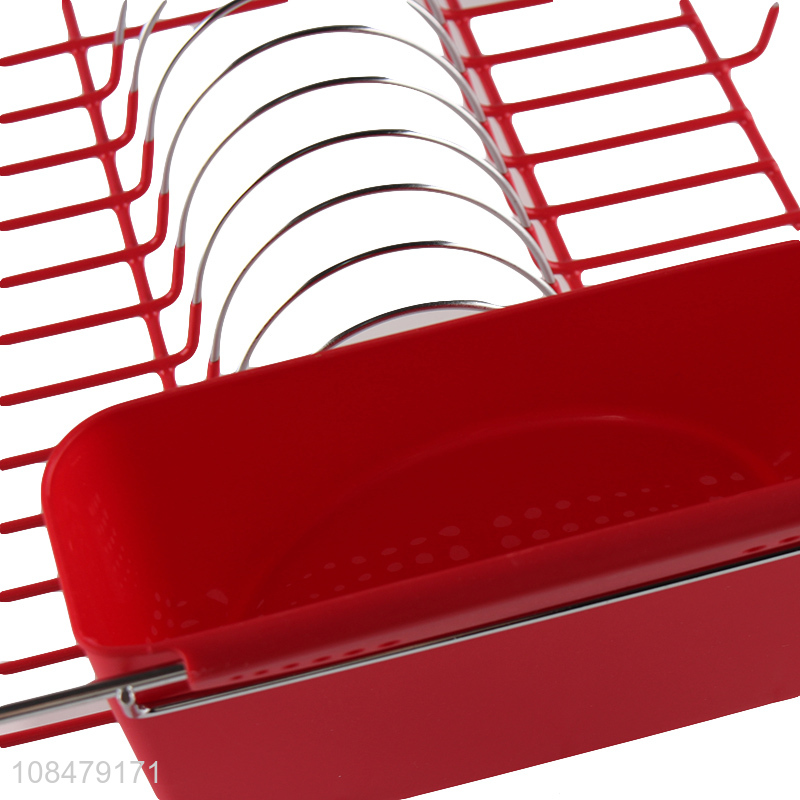 Good quality kitchen tools iron wire dish rack with chopsticks holder