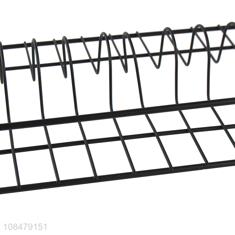 New products kitchen iron wire dish drying rack with cutlery holder