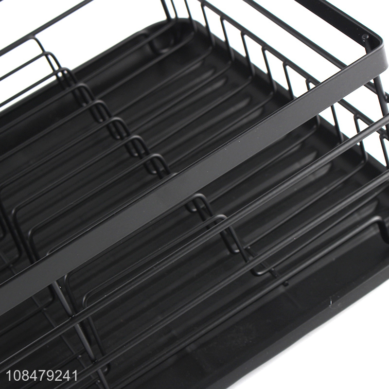 New products metal wire dish rack plate drying rack with chopsticks holder