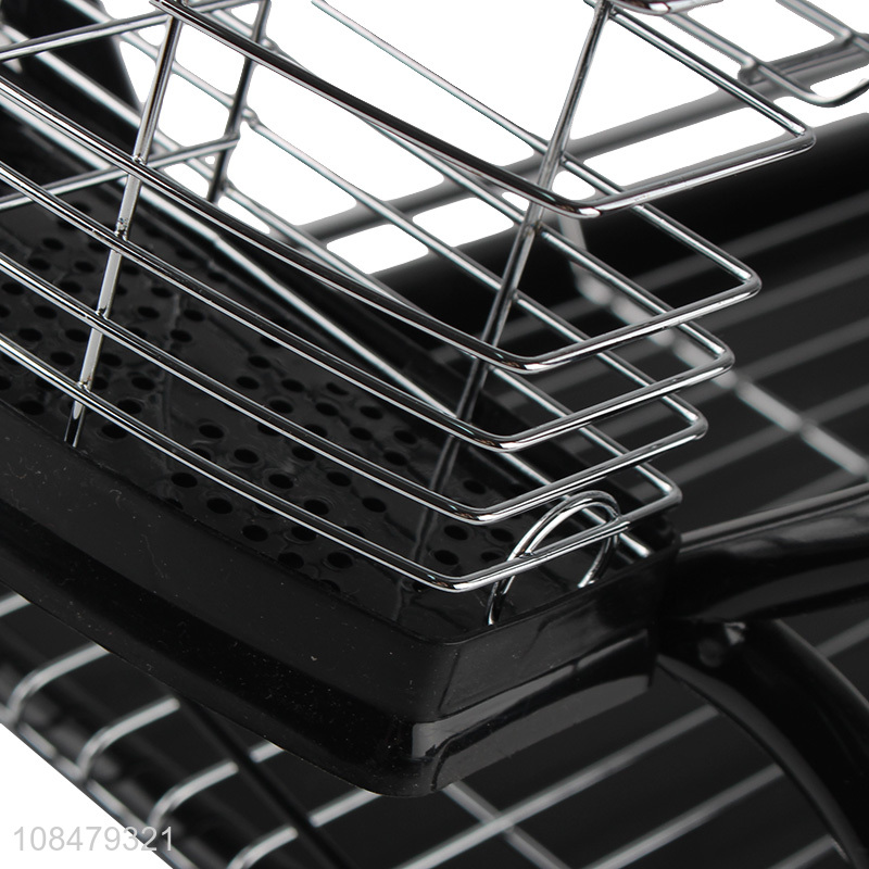 Wholesale 2 tier iron wire dish drying rack for kitchen countertop