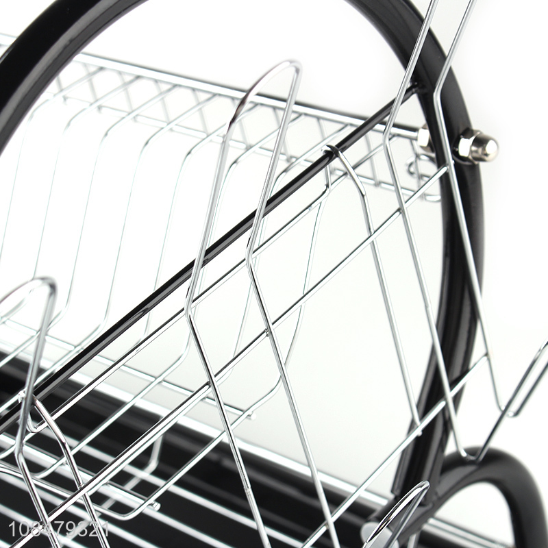 Wholesale 2 tier iron wire dish drying rack for kitchen countertop