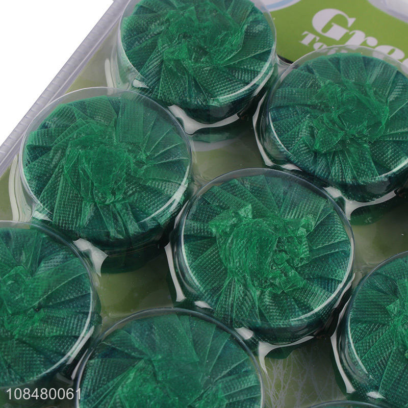 Wholesale green toilet blocks 9pcs toilet deodorant cleaner