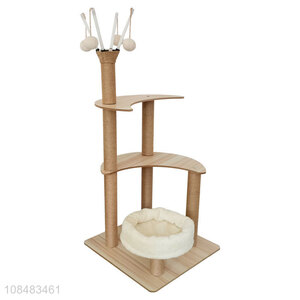 Wholesale wooden cat climbing frame soft cat nest cat toy