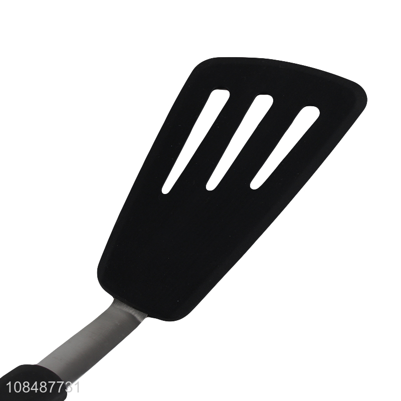 Wholesale nonstick silicone slotted spatula heat resistant cooking spatula for steak