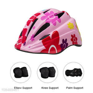 Wholesale kids bike <em>helmet</em> set with elbow support, knee support & palm support