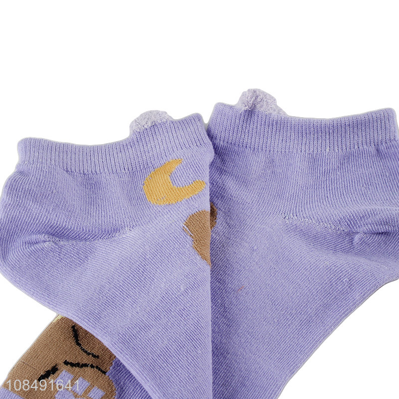 Factory supply bear pattern casual fashion short socks for girls