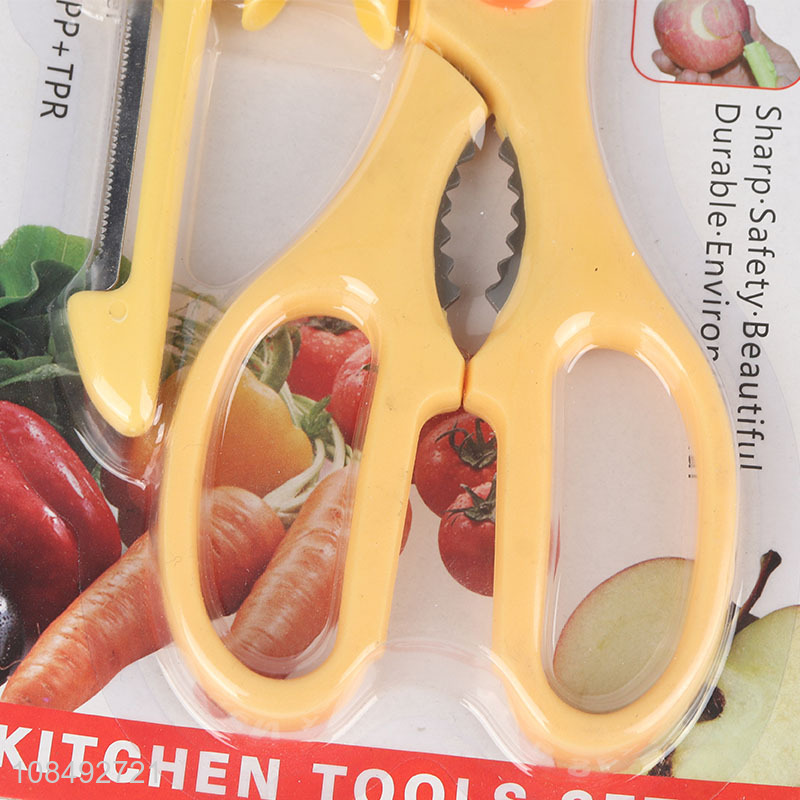 Wholesale kitchen tools set stainless steel kitchen scissors paring knife peeler