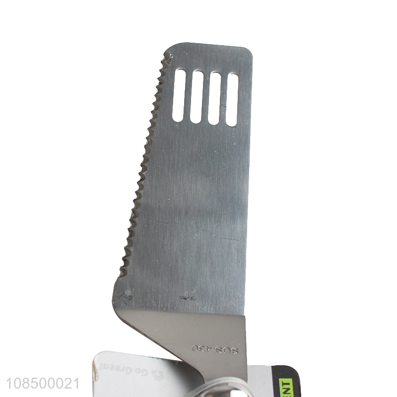 Wholesale wood grain handle stainless steel slotted spatula for cooking