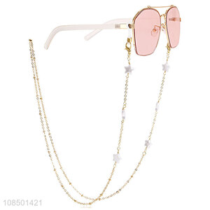 Hot selling senior five-pointed star pearl glasses chain