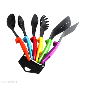 Factory price color handle nylon kitchen utensil set