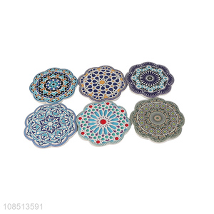 High quality mandala coasters heat resistant ceramic coaster cup mats