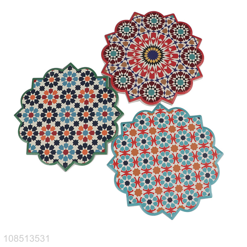 Factory price mandala ceramic coasters absorbent coasters for drinks