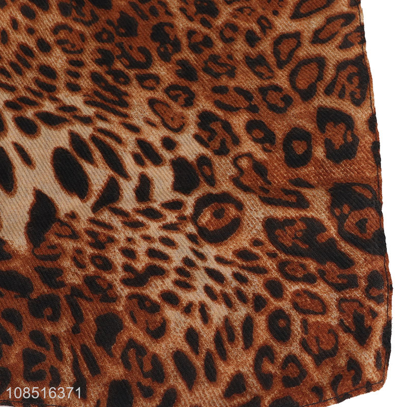 Factory supply thin leopard print scarf shawl for women girls