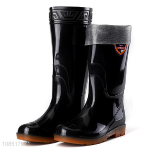 Best price waterproof men non-slip long tube rain boots for sale