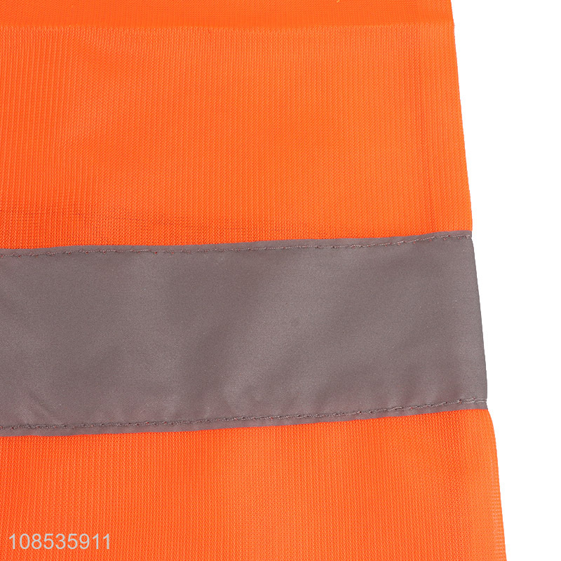 Wholesale reflective safety vest with high visibility silver strips