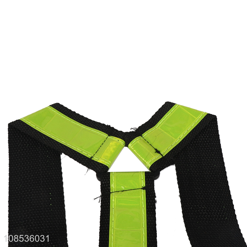 Wholesale adjustable reflective safety vest with high visibility strips