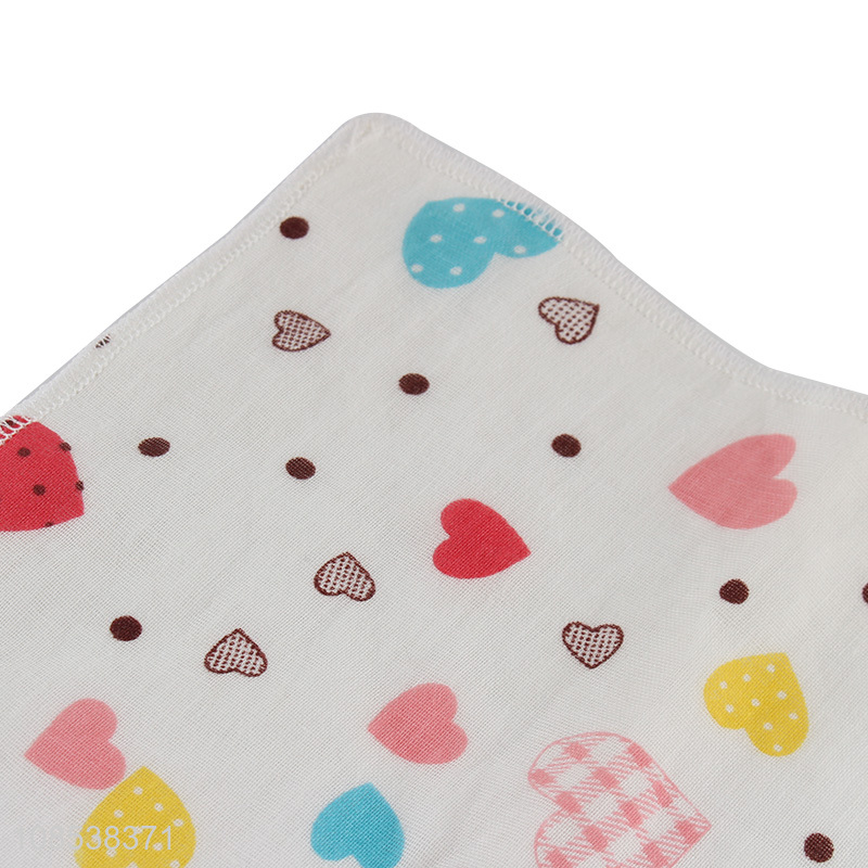 Wholesale square printed gauze towel soft hand towel for kids