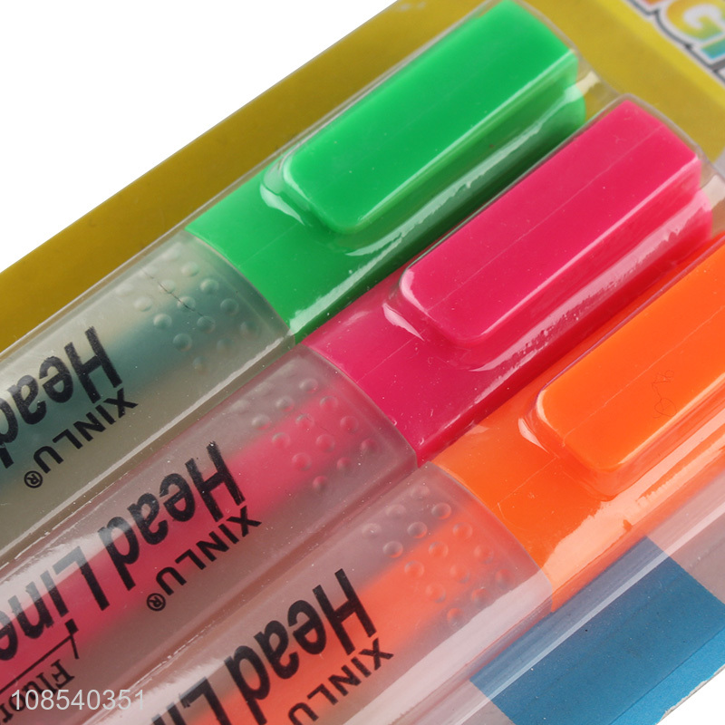 Factory price 3pieces binding supplies highlighter pen set