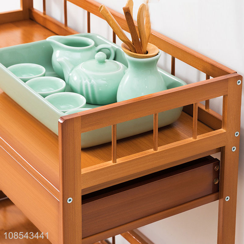 Wholesale vintage heavy duty bamboo tea table coffee table with drawer