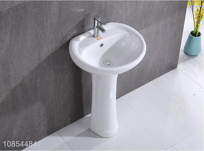 High quality modern pedestal lavatory ceramic bathroom sink for hotel