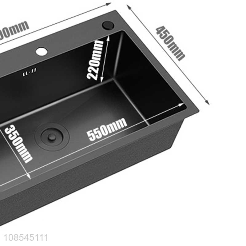Hot products black stainless steel kitchen single sink