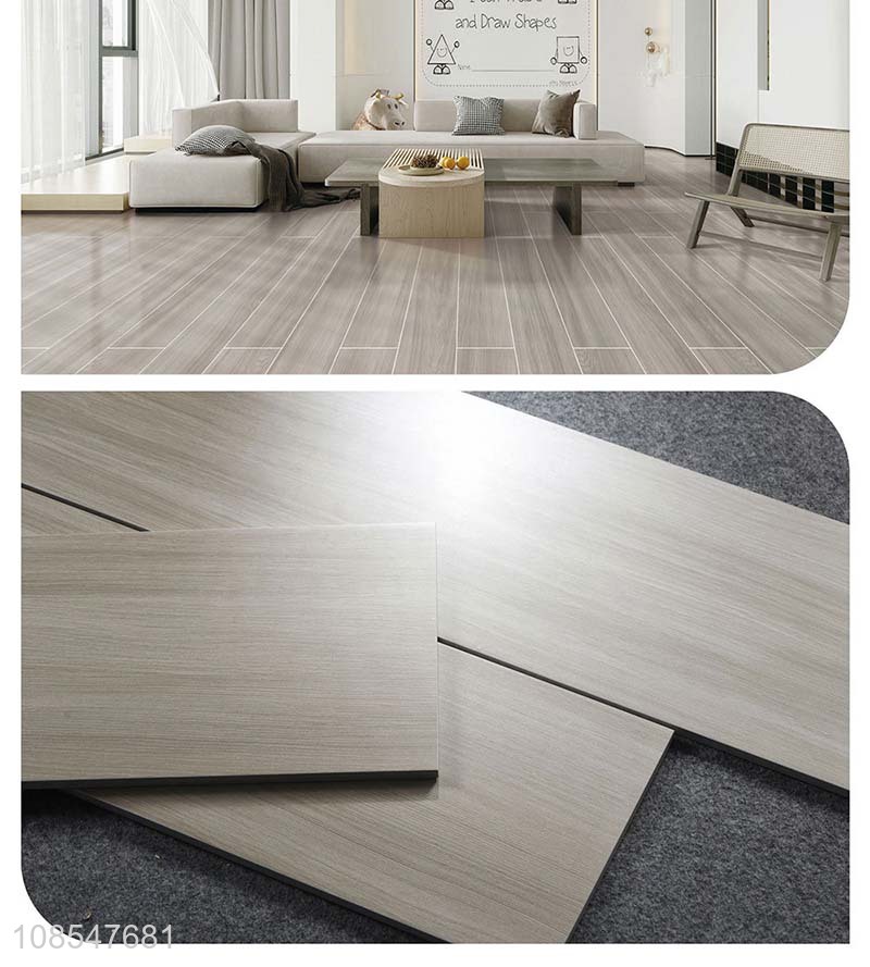 Latest design glazed wood grain tile imitation solid wood floor tile