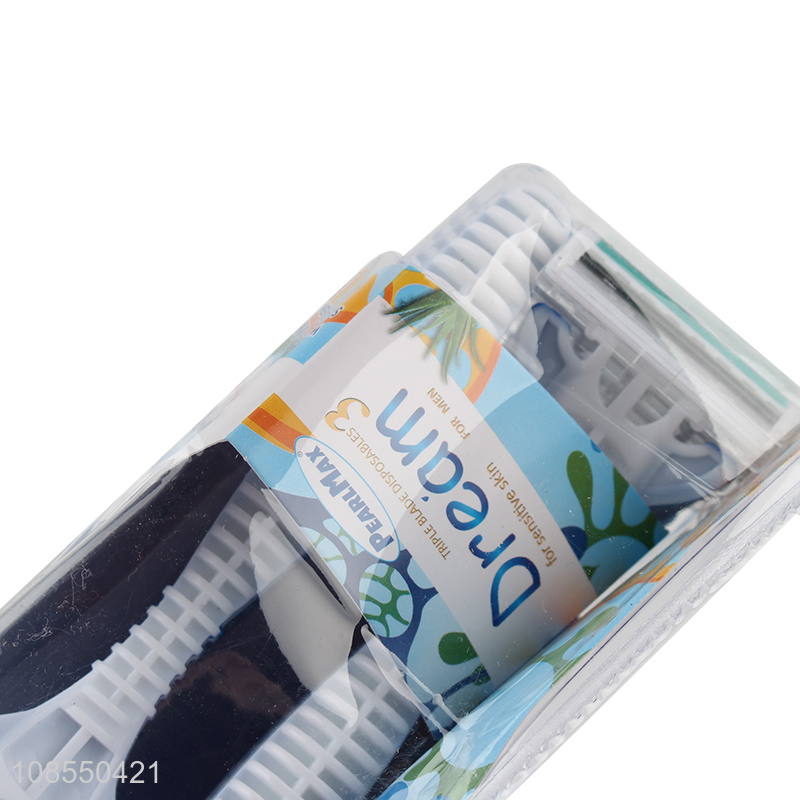 Yiwu market disposable triple blade men razor for sensitive skin