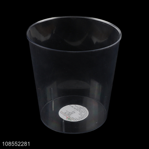 Good quality clear PET plastic trash can lidless waste bin