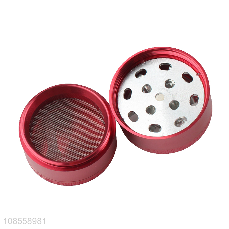 Wholesale 50mm 4 layered aluminum alloy spice tobacco grinders with hand crank