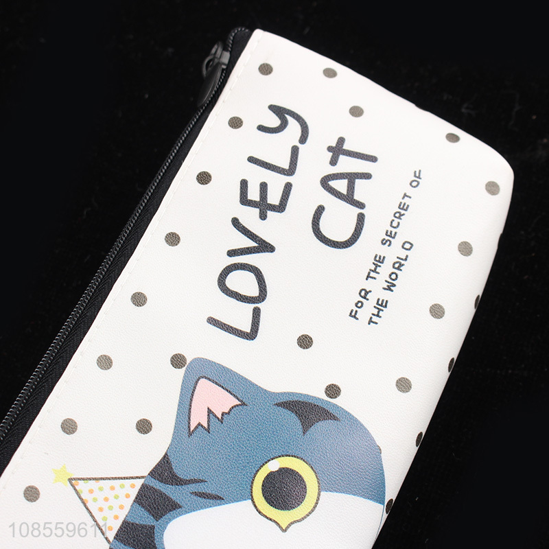 New products cute cat printed pencil pouch cosmetic bag