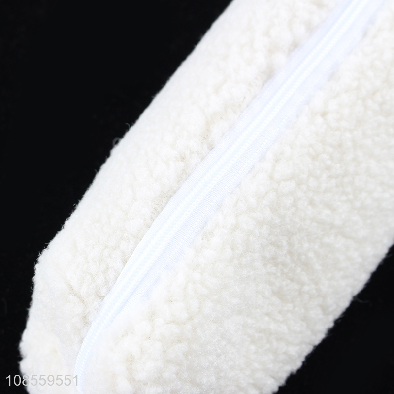 Factory direct sale faux lamb wool pencil bag cosmetic bag